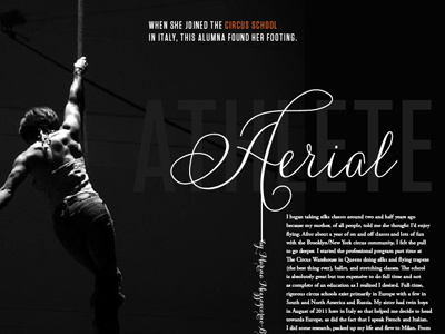 Aerial Athlete feature magazine opener