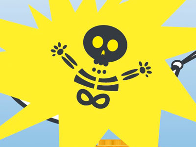 Skeleton lightning anim character fun lightning skeleton vector yellow