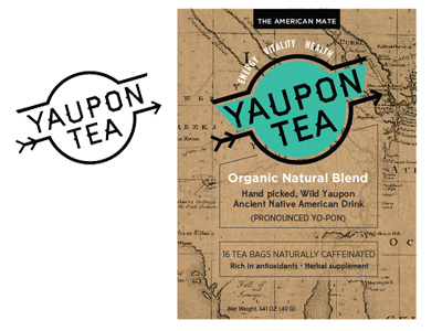 Yaupon Tea logo native american packaging yaupon tea