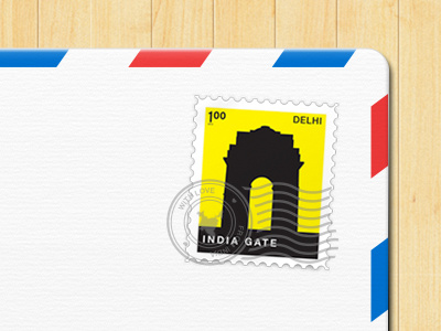 Stamps delhi india india gate stamps