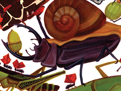 Insectopia 2 acrylic handmade illustration insect paint