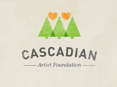 Cascadian Artist Foundation artist cascades hearts logo music npo pnw trees youth