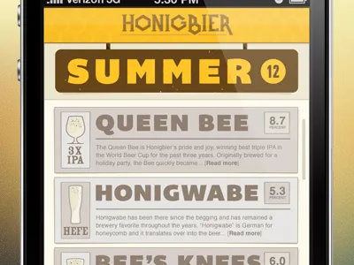 Honigbier App app beer brown design gray iphone typography ui yellow