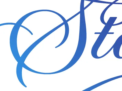 Sto.. blue custom gradient lettering typography