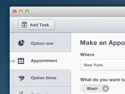 Make an Appointment appointment clean dashboard mac navigation osx side bar sidenav sleek