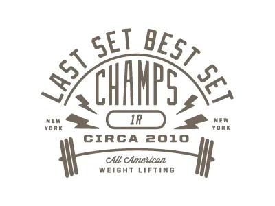 1R america apparel bolts champs gym illustration new york nyc retro tee texture tshirt typography usa vintage