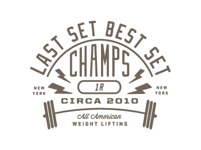 1R america apparel bolts champs gym illustration new york nyc retro tee texture tshirt typography usa vintage