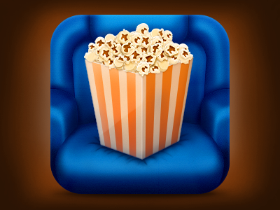 Cinema Icon blue chair cinema icon ios photoshop popcorn