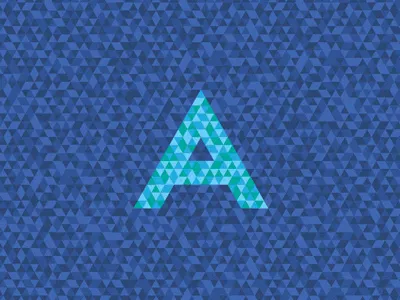 A a angle blue green mosaic pixel tile triangle