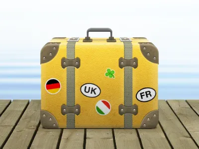 Vacation icon suitcase travel