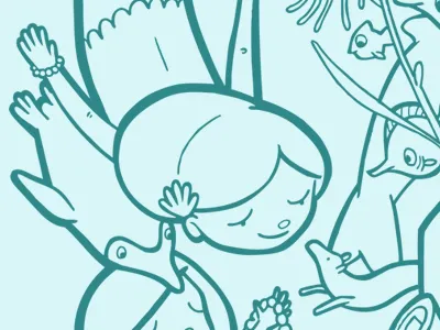 Mermaid Lines character childrens illustration cute drawing illustration line work mermaid penguin