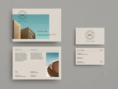 Clean & Professional Monogram Brand Identity Set branding business card clean flyer layout marketing monogram negative space professional simple