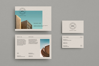 Clean & Professional Monogram Brand Identity Set branding business card clean flyer layout marketing monogram negative space professional simple