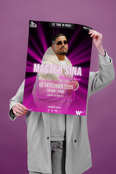 A1 portrait design for Master Sina upcoming concert in Paris a1 paper graphic design illustration print