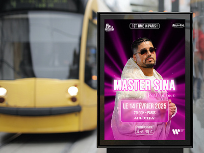 Banner design for Master Sina concert at the Alhambra, Paris banner billboard graphic design illustration street