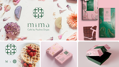 Mima Cafe by Paulina Dryjas branding cafe cake chocolate coffee shop logo logo cafe logo cake logo coffee logo waffle packing sweet typography waffle