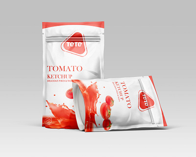 Tomato Sauce Packet branding graphic design packaging design packet sauce tomato