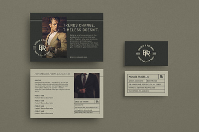 Masculine Monogram Identity Set branding business card marketing masculine monogram post card