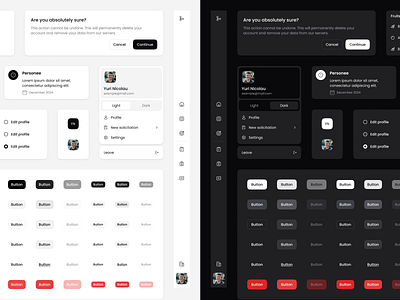 Simple Design System - UX/UI Design avatar button dark theme design design system figma light theme ui ui components user experience user interface ux ux ui design wireframe