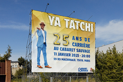 Big banner design for Ya Tatchi concert in Paris banner design graphic design illustration music concert print