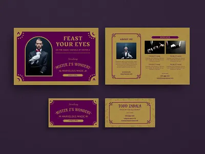Retro Magician Brand Identity Set branding business card flyer fortune teller hypnotist magic magician marketing retro