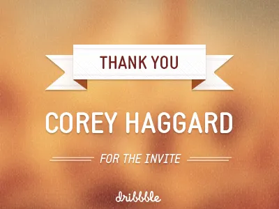 Thank You debut dribbble first shot invite thank you