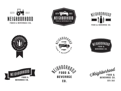 Food + Beverage bar beverage color design food grub icon illustration logo lounge restaurant retro vintage