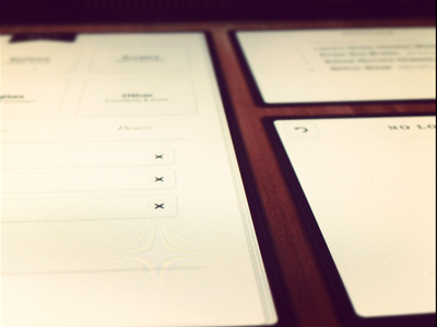 App shot + Real pixel overview sheet apple dark interface ios ipad photo realistic ui wood