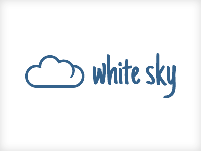 White Sky 02 blue clean cloud logo minimal simple white sky