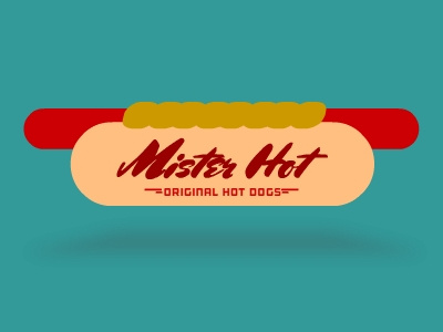 MISTER HOT brand fifties food hot dog logo original sketch