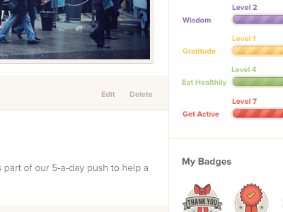 Happiest Web UI and Sidebar badges clean happiest meta progress bar sidebar simple simplicity ui web