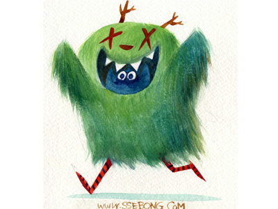 Treemonster character illustration ssebong watercolors