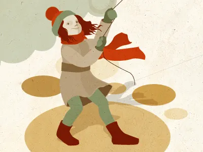 Autumn girl autumn brown child girl play texture vector