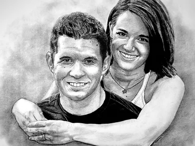 Portrait hand drawn illustration pencil drawing portrait