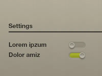 Settings + Toggle app brown helvetica ipad off on photoshop settings toggle ui