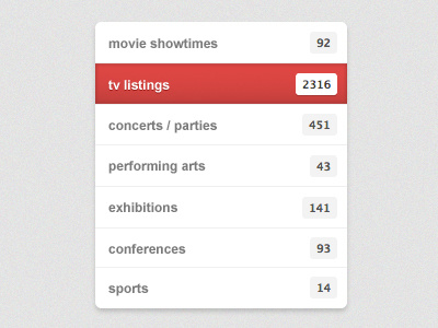 Events Menu dakick dropdown events menu