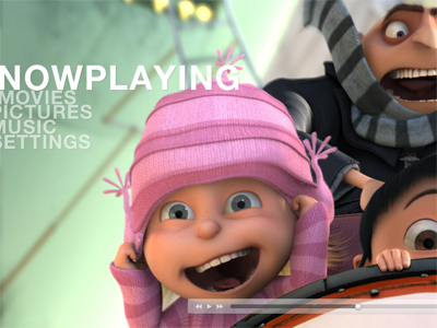 Media player fullscreen media movie music picture player playing progress settings