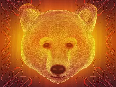 Bear bear cartoon fun fur illustration red