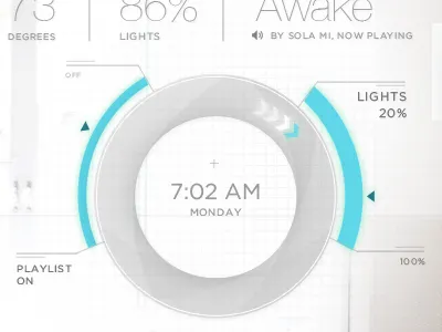 Pitch 01 blue gestural interface gray infographics ui