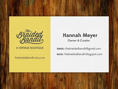 The Braided Bandit Business Card - Front business card