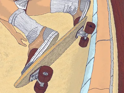 Sneak peek at a new 6-color screen print on press this week hand drawn hero design studio illustration skateboard skateboarding