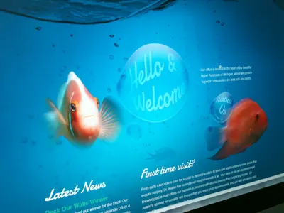 Under the Sea 2 blog design elegant seagulls orthodontist texture typography web website