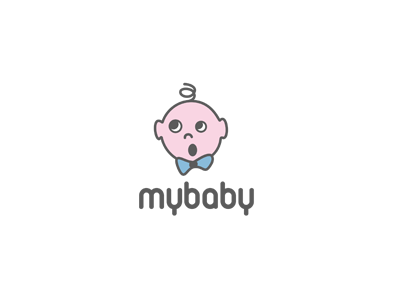 myBaby babe baby boy brand children communication agency hair kid logo logo design logo designer my pavel surovy smile symbol