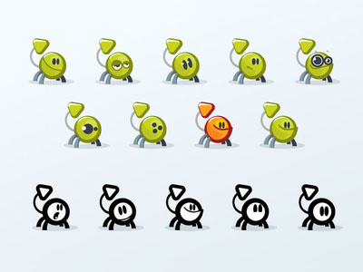 Emotional Point ball character green play point