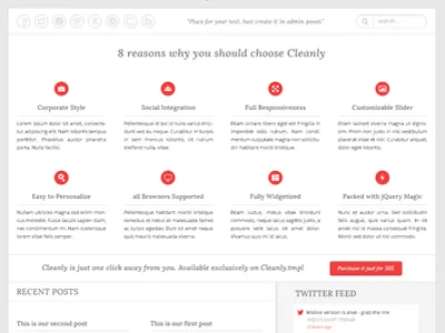 Cleanly. overview cleanly design feed overview template theme title twitter website