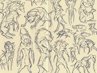 More doodlies art brynn concept creature design doodle drawing metheney sketch sketchbook