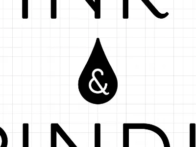Ampersand ampersand black and white custom drop ink logo logomark typography