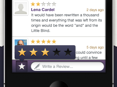 Rating box application context box ios iphone mobile rating review stars ui