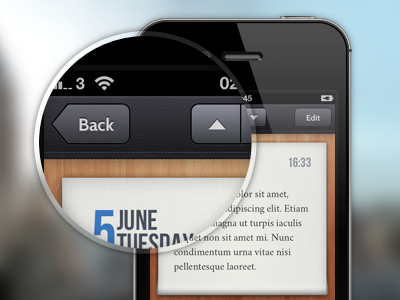 Navigation bar buttons - Journalized bar buttons ios iphone journal navigation promo promo video trailer website wood