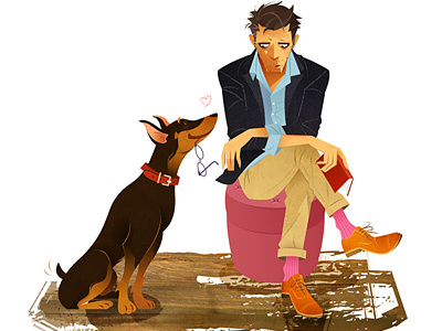 AGE40 dog elegant fashion illustration lifestyle pop vector